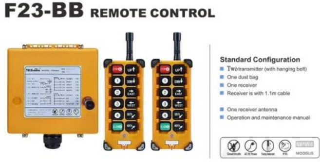 산업용 리모컨 F23-A F23-BB 18-65V 65-440V 12 송신기 1 수신기 전기 호이스트 무선 스위치, 12) 2T1RF23BB  380V AC, 1개, 없음