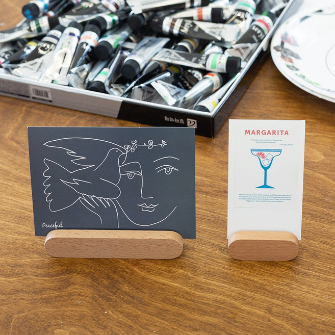 라운드 메모꽂이 자작나무 합판 너도밤나무 원목, 각인 추가, 너도밤나무 라운드 메모꽂이(L)