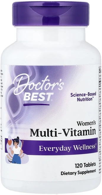 단백질 비타민 철분 마그내슘 칼슘 Doctor's Best 여성용 종합비타민 120정 고루고루섭취해주세요, Doctors Best 여성용 종합비타민 120정, 1개 - 쿠팡