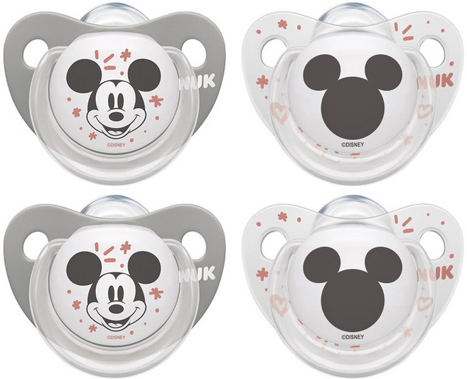 누크 디즈니 노리개젖꼭이 쪽쪽이 2+2 세트 (단계/색상 선택), 1. 1단계 미키마우스 2개입, 2. 1단계 미키마우스 2개입, 1개