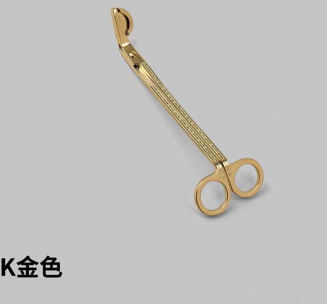 香薰蠟燭工具套裝, K金色半頭有花滅燭剪, 1個