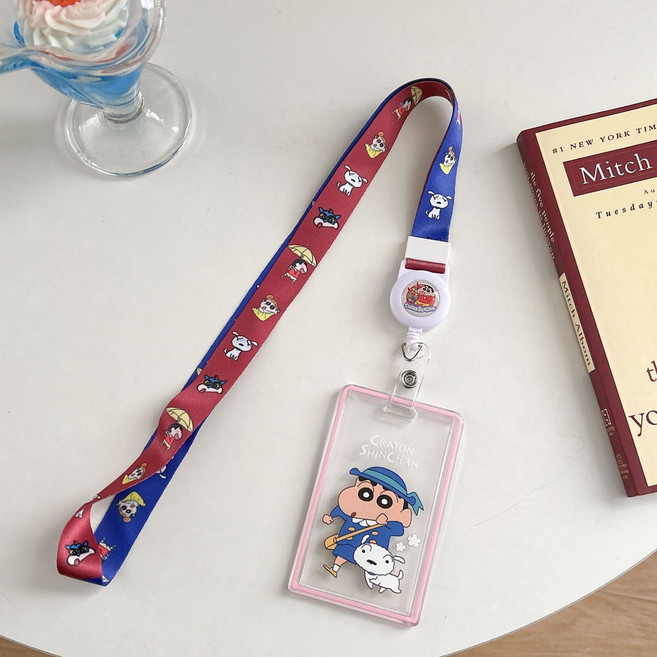 문구보따리 짱구 릴홀더 포카홀더 카드목걸이 사원증케이스 학생증 교통카드목걸이