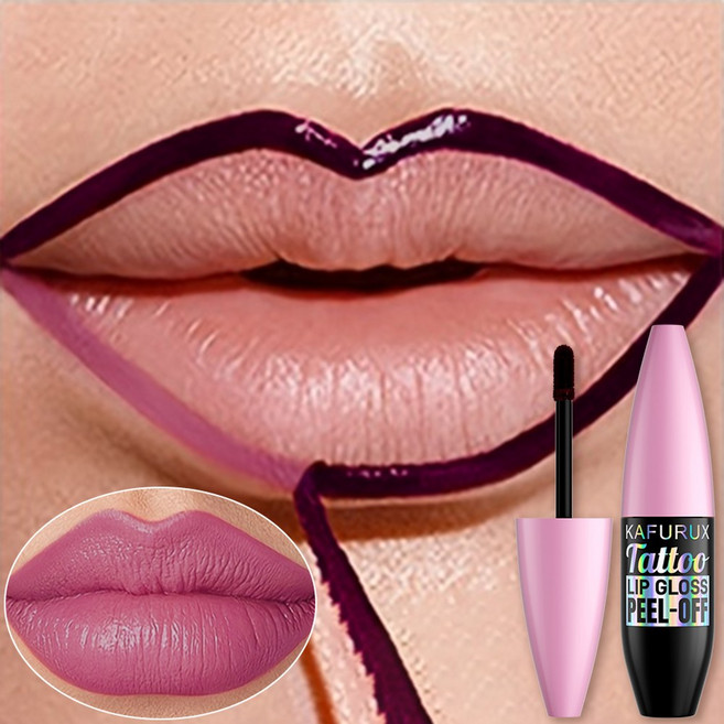 립 7가지 색상 방수 틴트 필 오프 라이너 타투 립글로스 롱래스팅 매트 핑크 레드 브라운 컨투어 메이크업 립스테인 선물, [05] 201