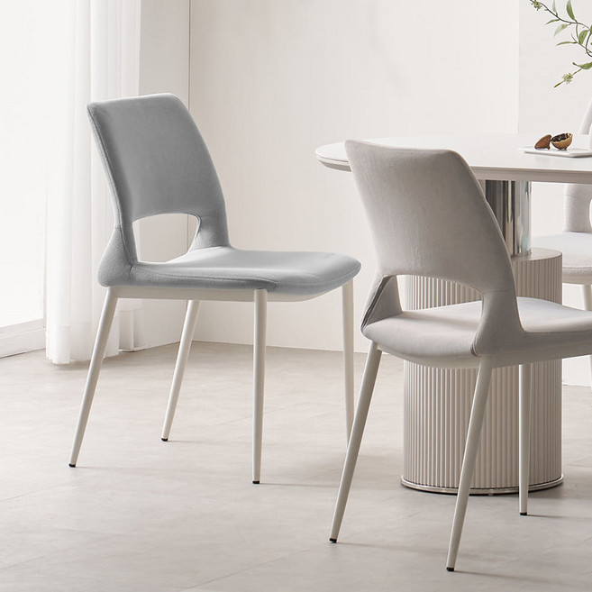 샤프 편한 식탁의자 패브릭 카페 인테리어 의자, 2개, 진그레이