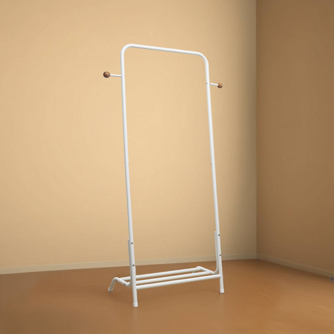 쿠스쿠스 보이미아 옷걸이 스탠드 행거, 1개, 화이트 (TWS20015), 화이트
