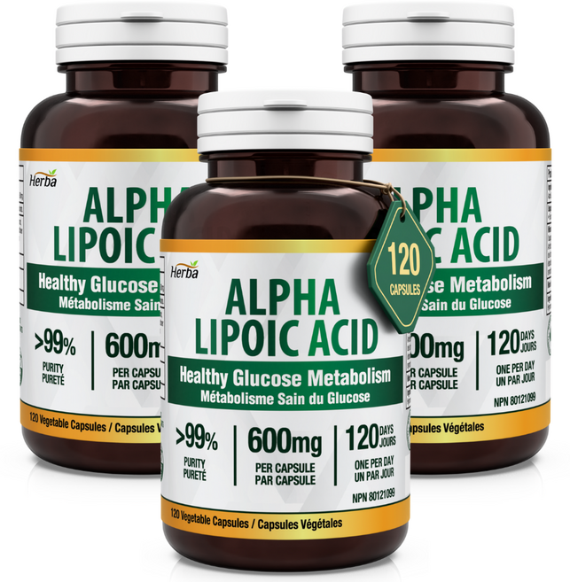 알파리포산 600mg 120베지캡슐 허바 캐나다, 3세트, 120정