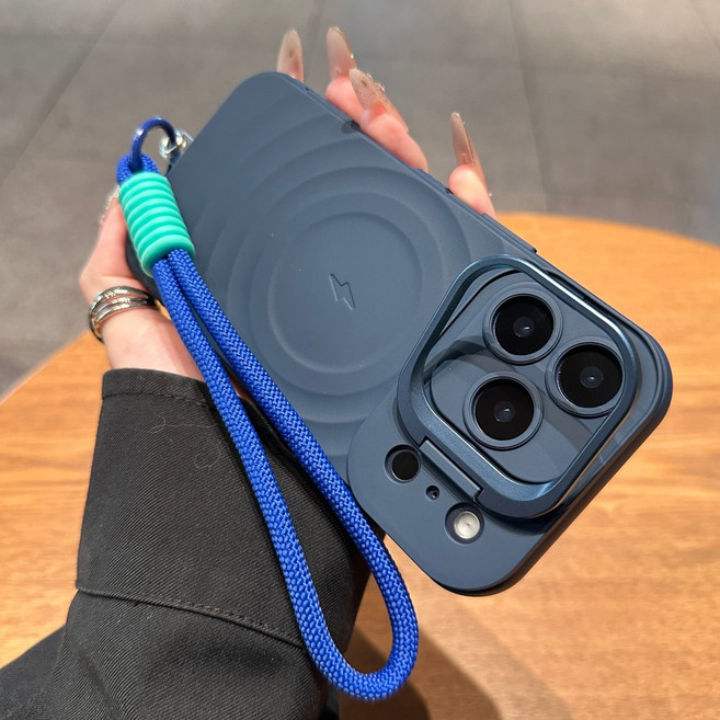 Rabbit Technology 適用iPhone手機殼 贈短款防脫手繩 波樣磁吸 內置磁吸環