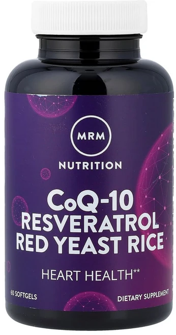 MRM CoQ-10 레스베라트롤 홍국 소프트젤 60정, MRM55017, 1개 - 쿠팡