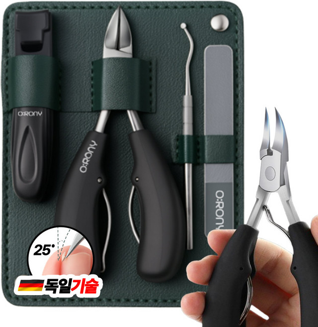 오로니 만능 고급 전문가용 두꺼운 내성 발톱깎이 4종 세트, 1개, 혼합