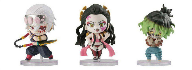 귀멸의 칼날 귀여운 피규어 유곽편 3종세트 다키 규타로 우즈이텐겐, 3종 세트