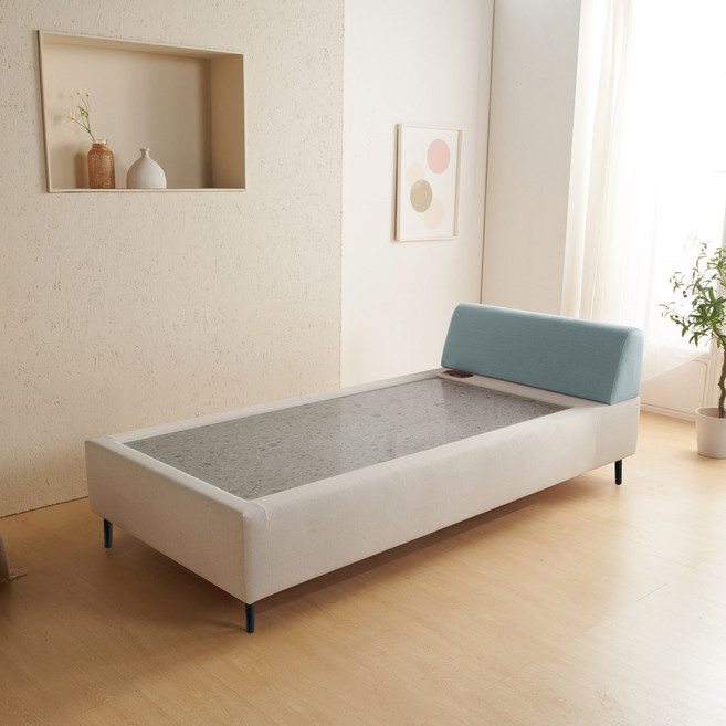 [가보돌침대] 가보맥반석침대 싱글 S로웰SE, 아이보리+스카이블루
