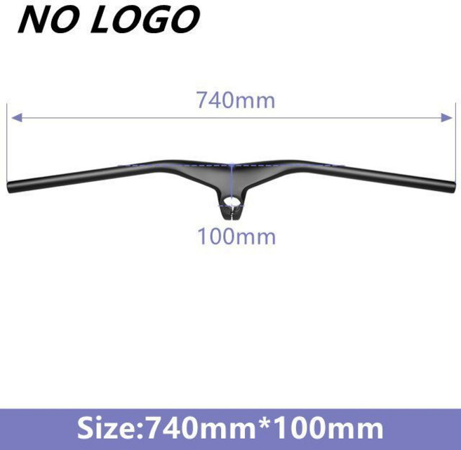 탄소 섬유 자전거 MTB 통합 핸들 바 스템-17 한 모양 산악 부품 T800 로고 없음, 10 740-100mm, 22 740-100mm, 1개