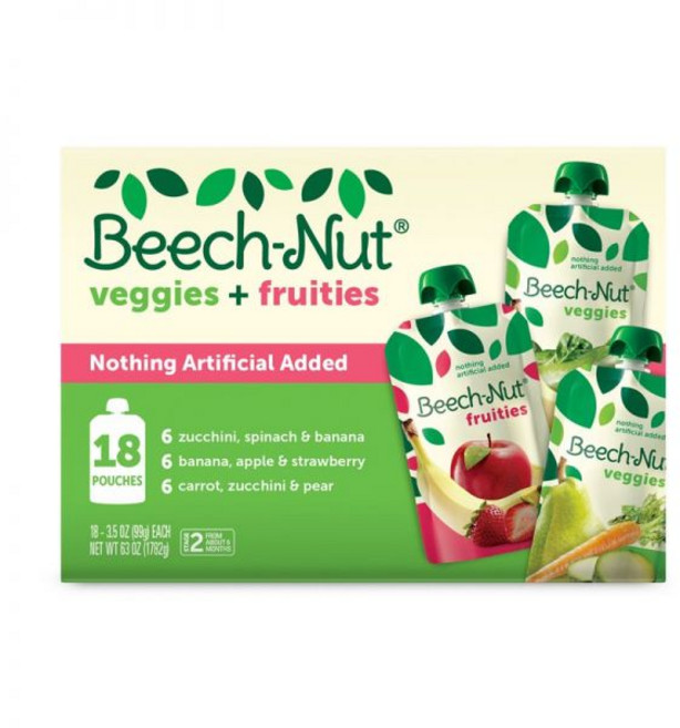 비치넛 야채와 과일 2단계 유아용 99g 파우치 18개입 1박스, 비치넛 야채와 과일 2단계 유아용 99g 파우치 18개