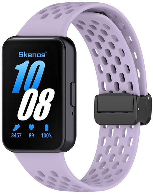 SKENOS 삼성 갤럭시 핏3 벤티드 스포츠 스트랩 마그네틱 디버클 통기성 착용감 좋은 호환 시곗줄, 1개, 바이올렛