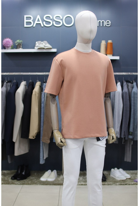 바쏘옴므 티셔츠 WZ2GK19APC 피치 기능성 스판 라운드 반팔티