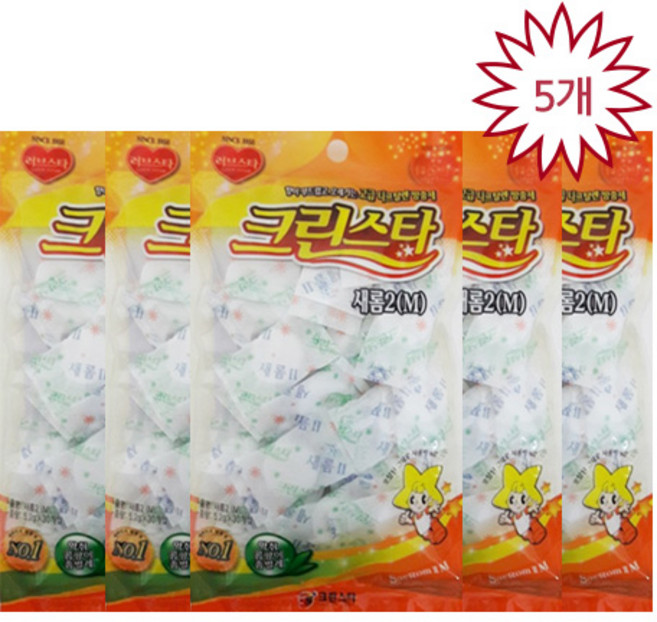 크린스타 나프탈렌 방충제 새롬2(M) 30매입×5개, 5.2g, 5개