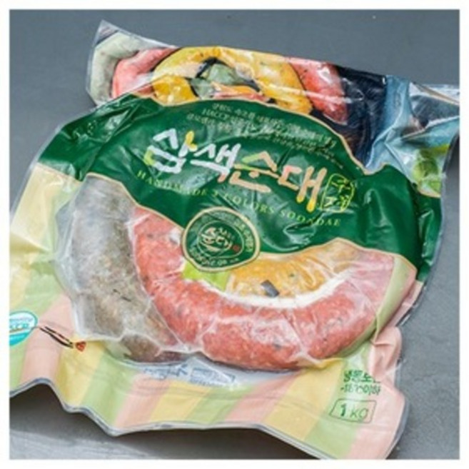 속초중앙시장 삼색순대 진공 1kg. 자연에서 얻은 색소를 이용한 순대, 4개, 1kg