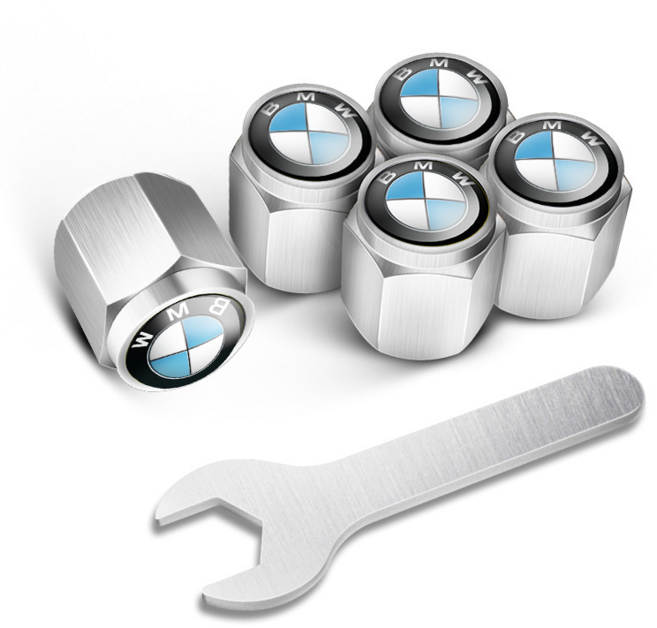 자동차 도난 방지 금속 타이어 밸브 캡 밸브 코어 커버 타이어 밸브 캡 노즐 캡 개성 개조 공용, 백, 5개