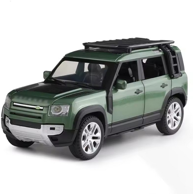 마이카 다이캐스트 금속 1:24 랜드로버 디펜더 모델 SUV 자동차 모형 피규어 장식, 02_그린, 1개