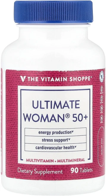 더 비타민 샵 The Vitamin Shoppe Ultimate Woman® 50+ 종합비타민 및 종합 미네랄 90정121362원산지:기타, 더 비타민 샵 The Vitamin Shoppe, Ul - 쿠팡
