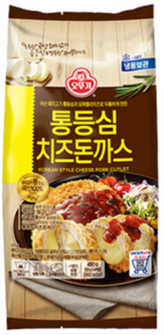 오뚜기 통등심치즈돈까스 480G 자취 대용량 식자재 선물 튀김 제사 명절 부침개 간식, 40개