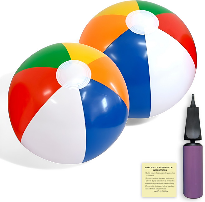 준비끝 물놀이 비치볼, 2개, 색상혼합, 36cm