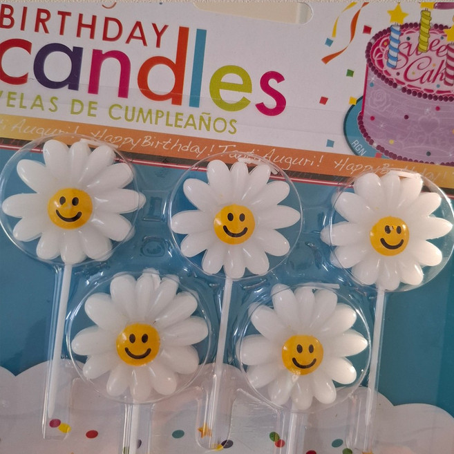 스마일 데이지꽃 초 ( 낱개50개 ) 5개x10판, 10개, 1ml, 무향