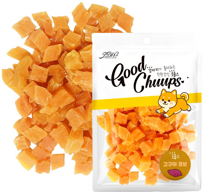 굿츕스 고구마 한입간식 노즈워크, 큐브, 200g, 2개