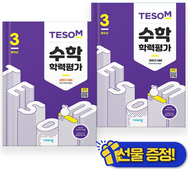 2025 테솜 TESOM 수학학력평가 중학 3학년 세트 (전2권) 상+하, 수학영역, 중등3학년