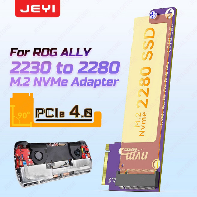 2230 to 2280 확장 카드 ROG ALLY NVME M-Key 5 핀 M.2 PCIE 4.0 어댑터 골드 핑거 대용량 컨버터 변환기90 도, 01 purple, 1개