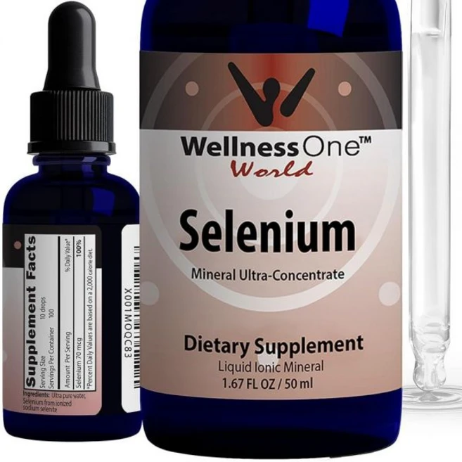 WellnessOne 액체 셀레늄 보충제 - 이온화된 드롭 70mcg 항산화 심혈관 및 면역 지원 미국 테스트 비건 GMO 프리 글루텐 무향 49.4ml(1.7온스), 1개 - 쿠팡