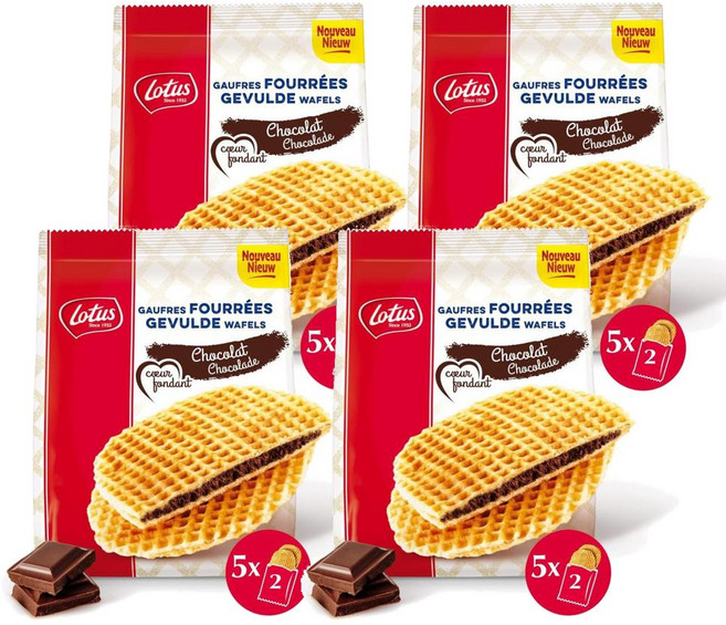 로투스 초콜릿 멜팅 센터 필드 와플 LOTUS Chocolate Melting Center Filled Waffles 290g, 4개