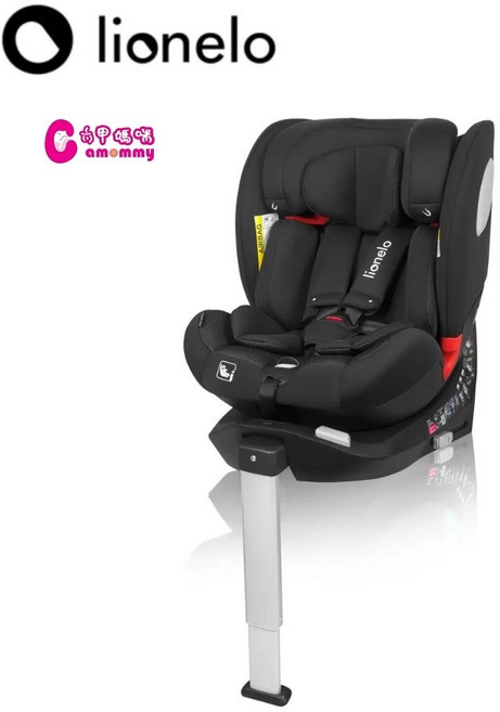 Lionelo Braam Air i-Size 0-12歲 360度旋轉 嬰幼童汽車安全座椅, 典雅黑