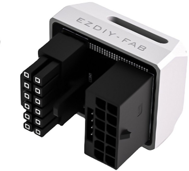 12VHPWR 180도 각도 어댑터 600W GPU 남성-여성 커넥터 12V HPWR 어댑터 (12+4핀 RTX 3090Ti 4070Ti 4080 4090용), White, White, 1개