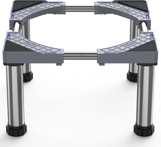 세탁기 높이조절 받침대 사이즈 높이 조절 가능 건조기 냉장고 다용도 수평계내장형 다리 연장 미끄럼 방지 방진 거치대, 1개, 스텐 받침대