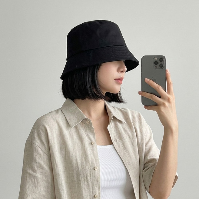 마르켈라 여성용 버킷햇 햇빛차단 모자 여행용 벙거지 등산 턱끈탈부착 챙모자