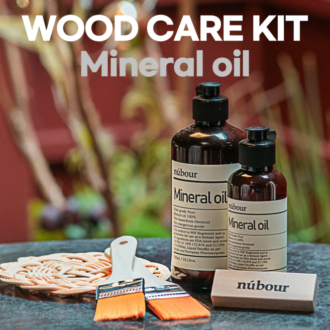 누보어 나무 도마 라탄 관리 오일 키트 (오일+사포+브러쉬), 베이직 키트A, 1개