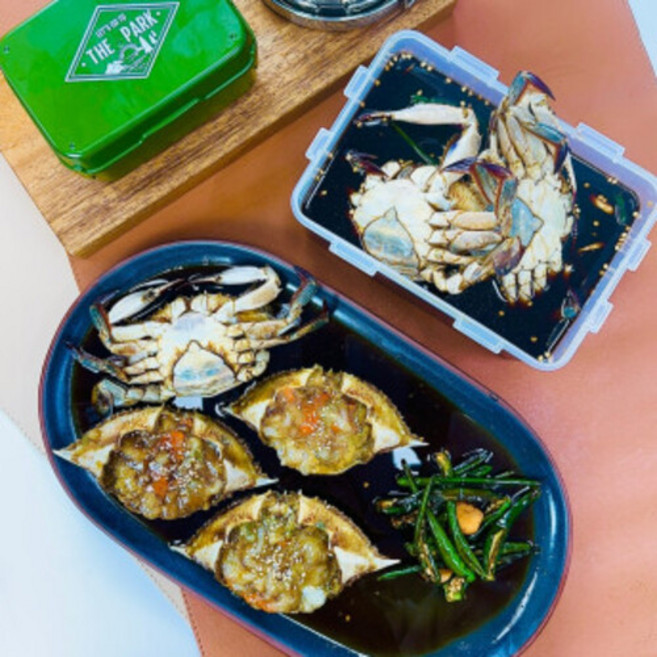[국산 간장게장] 밥도둑 꽃게장 혼밥족 알 꽉찬 암꽃게장 1kg 2-3미 [천안언니네], 간장게장 1kg (2~3미), 1개