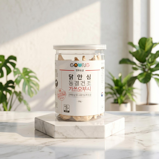 [펫푸드궁] 국내산 닭안심 동결건조 슬라이스 트릿 대용량 가쓰오부시맛(고양이간식/강아지간식) 90g 1개, 가쓰오부시맛