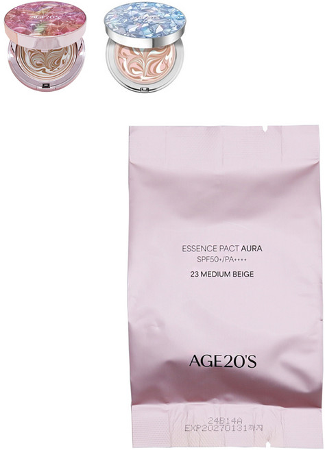 에이지투웨니스 최신상 에센스 커버 팩트 아우라 리필 3, 1개, 아우라 21호 리필