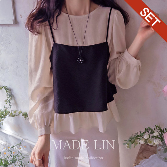 리린 MADE LIN 스프링러브 시즌샤링 뷔스티에 세트 블라우스 2918116