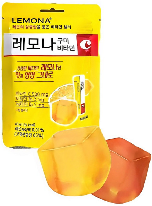 경남제약 레모나 구미 젤리 43g 레몬 복숭아맛 1봉/ 비타민C 키즈 임산부, 복숭아맛 1개, 1개