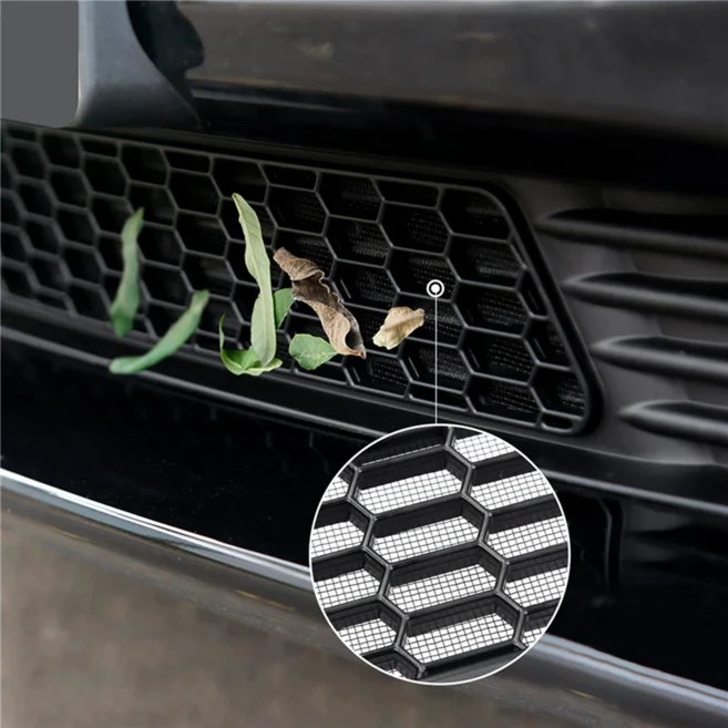 Tesla Model 3 2021 2022 2023 용 10X 전면 그릴 메쉬 그리드 인서트 네트 공기 흡입구 벤트 그릴 커버 액, 01 Matte Black