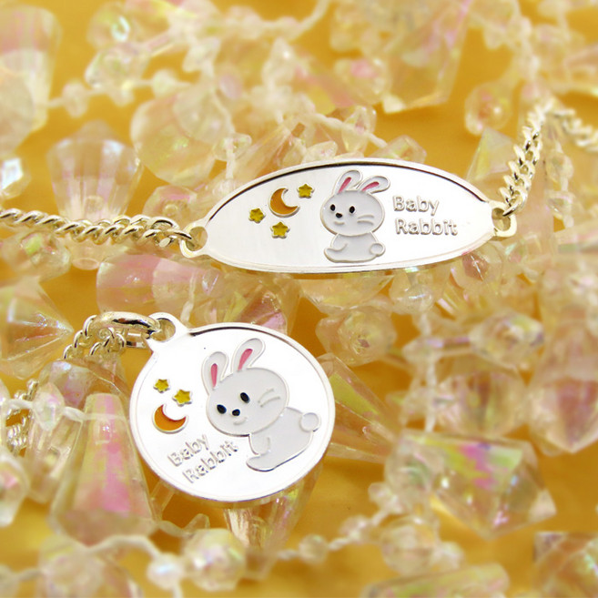 실버미아방지목걸이 토끼 실버미아방지팔찌 돌선물 백일선물 조카선물 등원선물 은제품