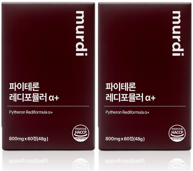 뮤르디 파이테론 레디포뮬러 알파플러스 루바브추출물분말, 2박스, 60정