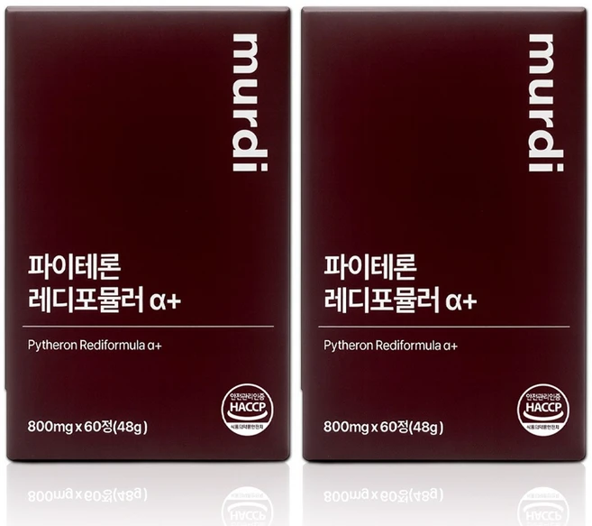 뮤르디 파이테론 레디포뮬러 알파플러스 루바브추출물분말, 2박스, 60정 - 쿠팡