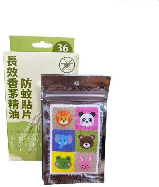 長效香茅精油防蚊貼片 36入, 1個, 36片