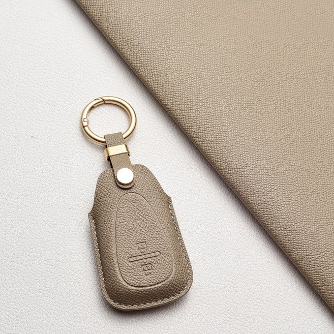 쉐보레 호환 천연 소가죽 키케이스 & 키홀더 (말리부/스파크/트래버스/트랙스/뉴크루즈) 차량용품, 쉐보레 A2 타입(2버튼), 에토프그레이