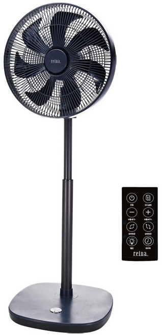 레이나 스탠드 저소음 선풍기 리모컨 BLDC모터 키높이 선풍기 7엽날개 RF-4714R