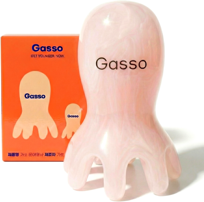 가쏘 문어 두피 괄사 마사지기 목 바디 얼굴, 로즈쿼츠, 1개